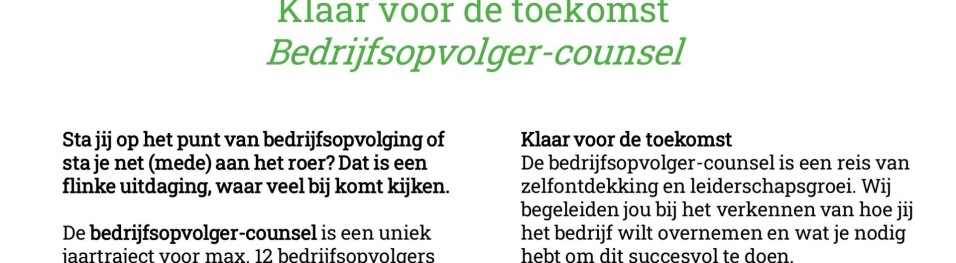 Ben jij onderdeel van de volgende groep deelnemers?